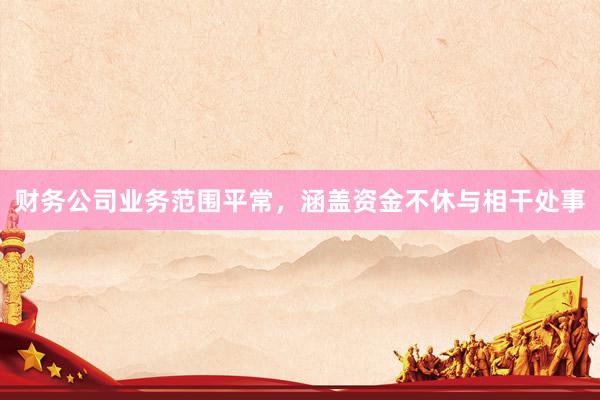 财务公司业务范围平常，涵盖资金不休与相干处事
